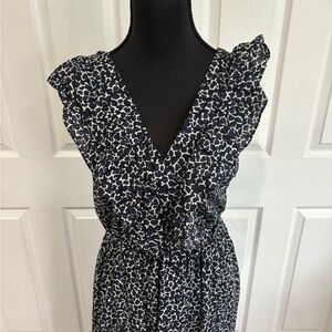 Who What Wear Black and White Midi Dress